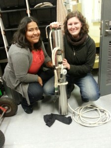 Angela and I with our first ever sea noise logger!