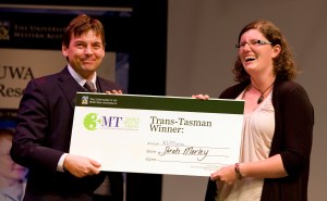 Me laughing manically as I receive my giant novelty cheque from sponsor James Mercer.  Sorry James...