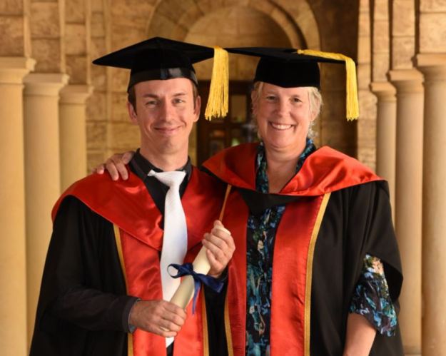 Dr Phil Bouchet and his primary supervisor, Prof Jessica Meeuwig at Phil's graduation ceremony